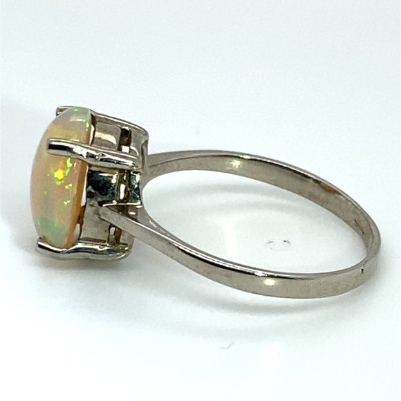 Welo Opal 2.48ct Platinum Finish Solid 925 Sterling Silver Ring - Picture 7 of 7
